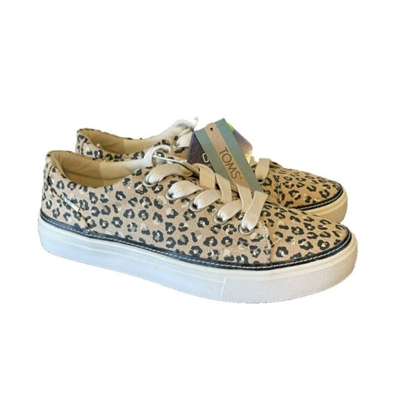 NEW Toms Alex Natural Textured Cheetah 8 Ortholite comfort foam insole Canvas - Picture 1 of 5